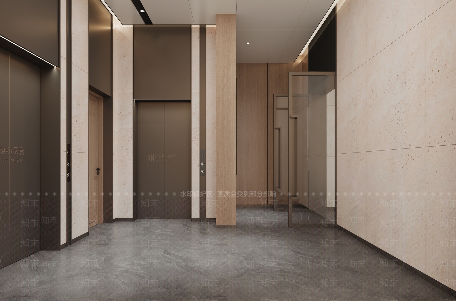 现代电梯厅3D模型下载【ID:1141342460】