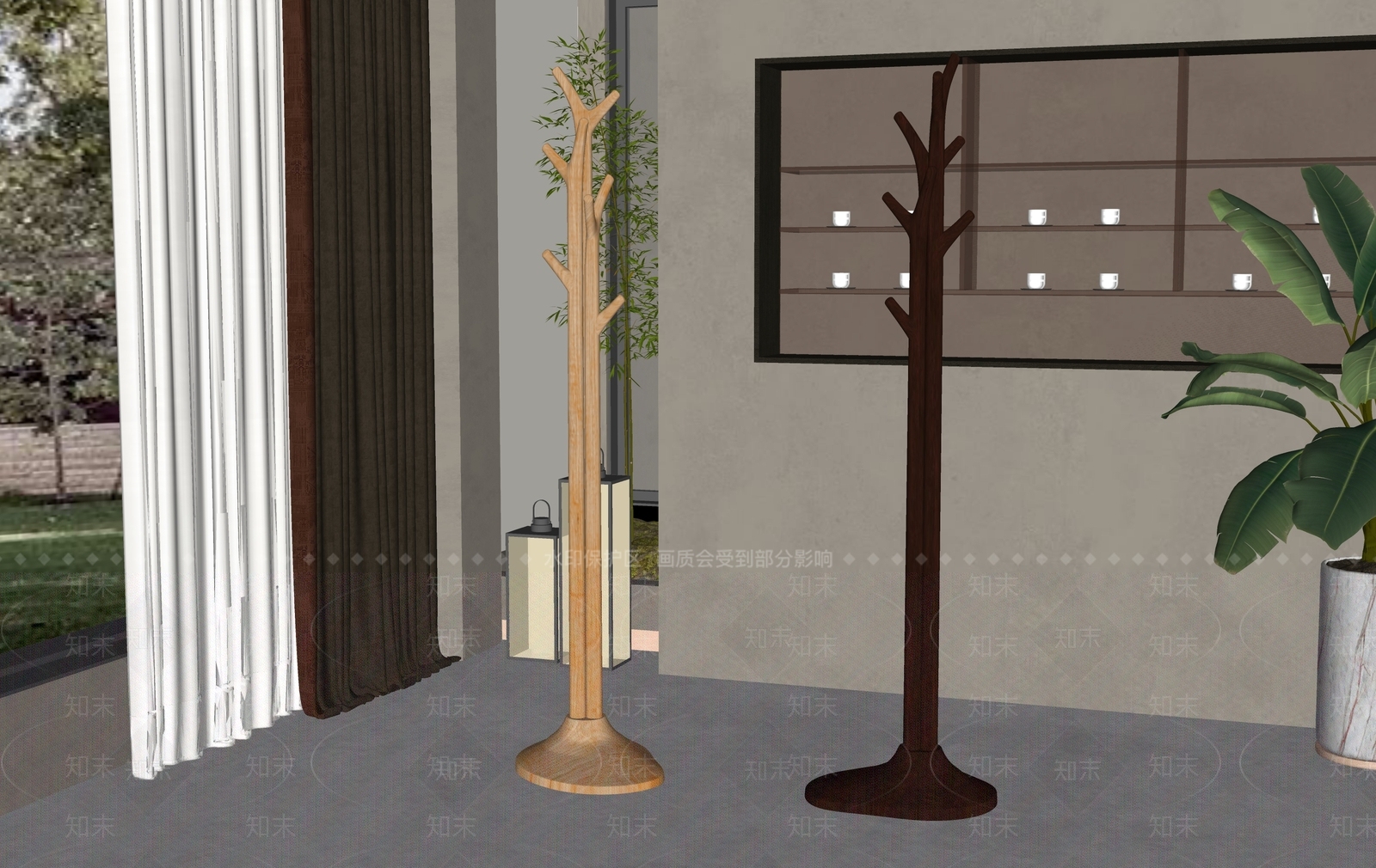 北欧衣架组合SU模型下载【ID:1141343282】