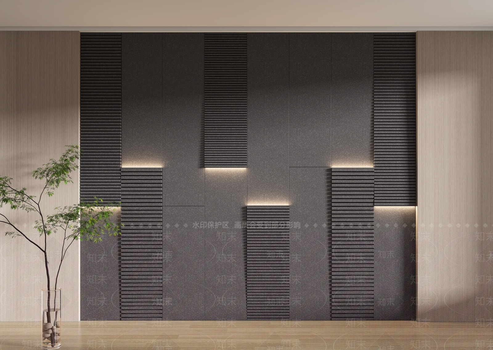 现代石材背景墙3D模型下载【ID:1141349203】