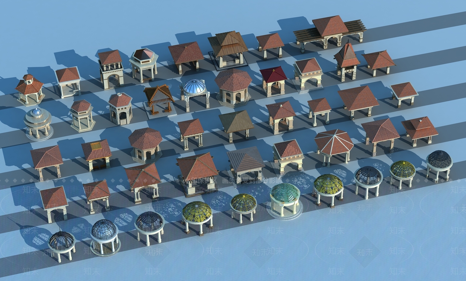 欧式景观亭子SU模型下载【ID:1141359429】