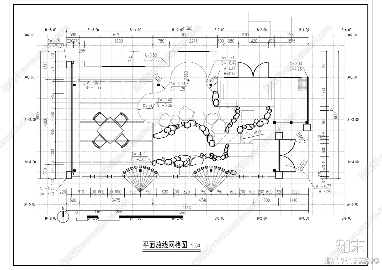 中式庭院景观cad施工图下载【ID:1141362893】