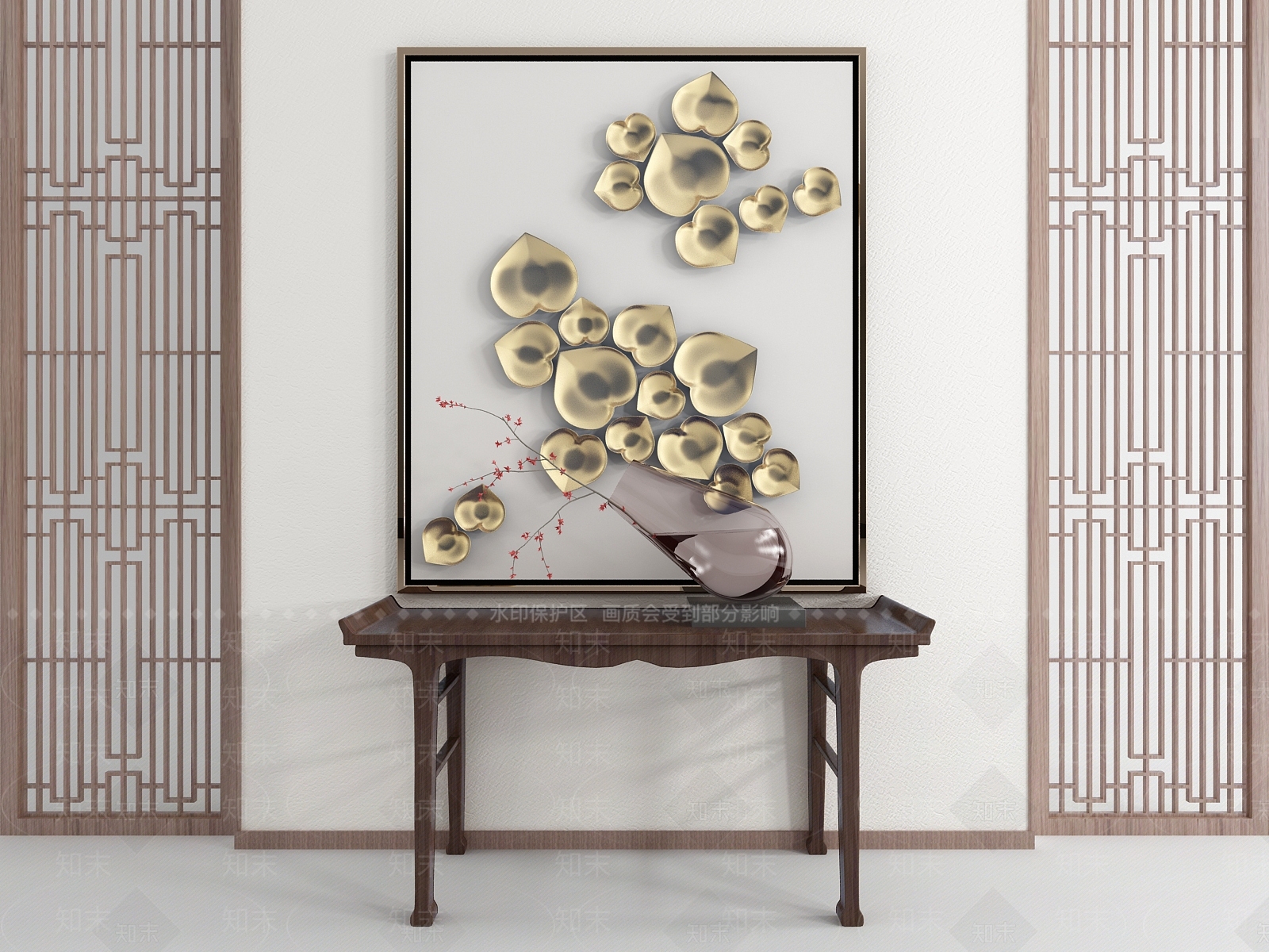 端景条案3D模型下载【ID:1164196355】