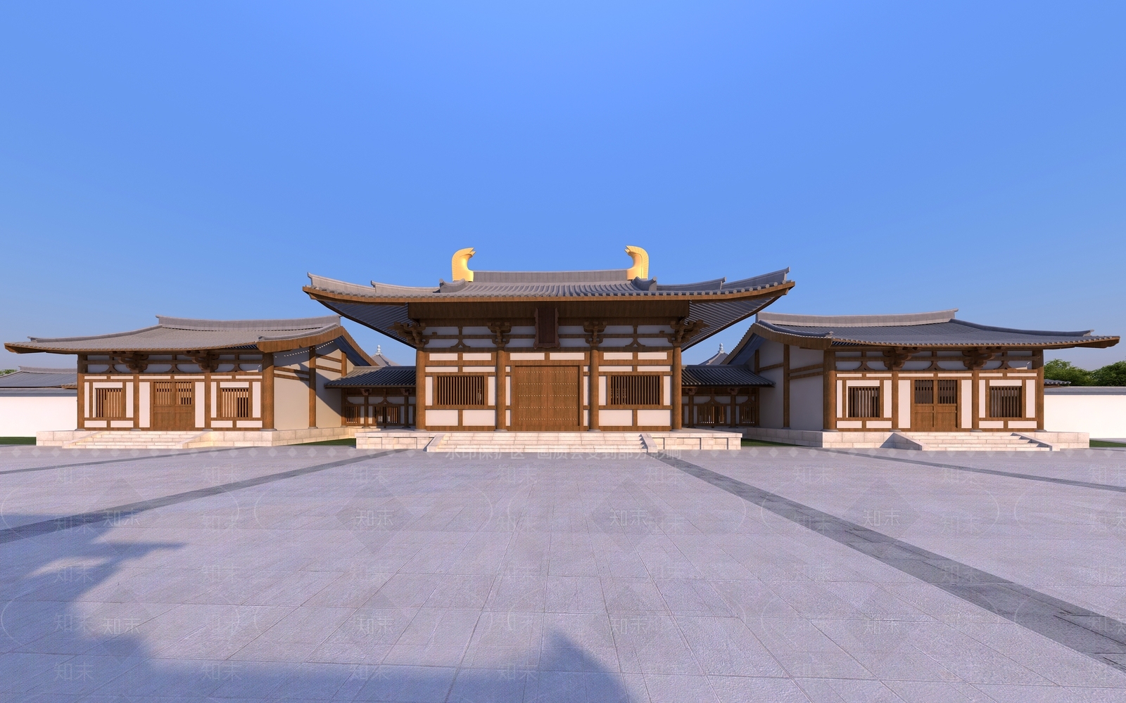 唐式寺庙3D模型下载【ID:1141372282】