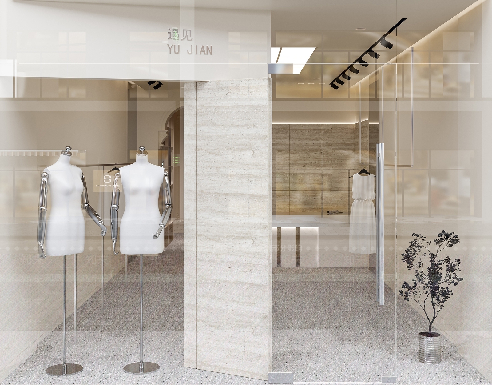 现代服装箱包店SU模型下载【ID:1141372375】