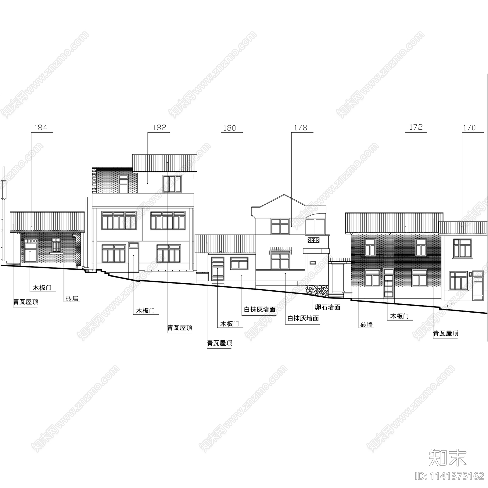 中式都江堰历史街区民居建筑测绘cad施工图下载【ID:1141375162】