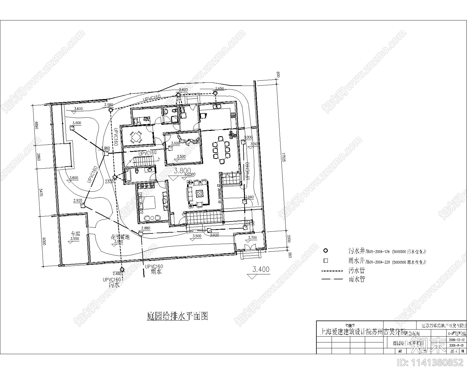 中式别墅庭院cad施工图下载【ID:1141380852】