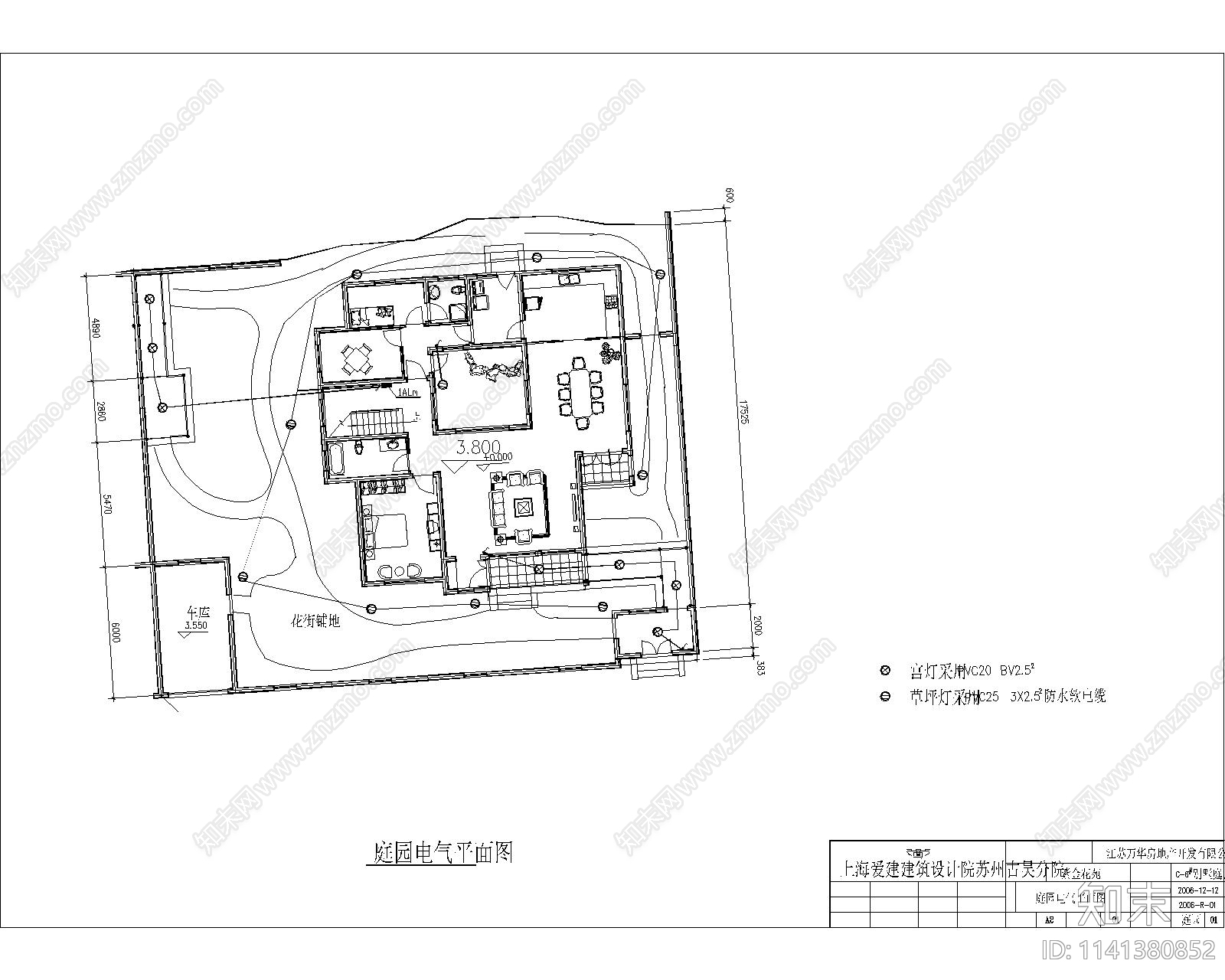 中式别墅庭院cad施工图下载【ID:1141380852】