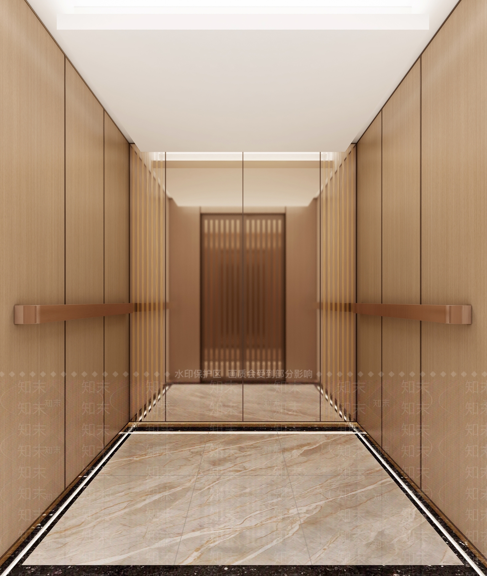 现代电梯轿厢内部3D模型下载【ID:1141386125】