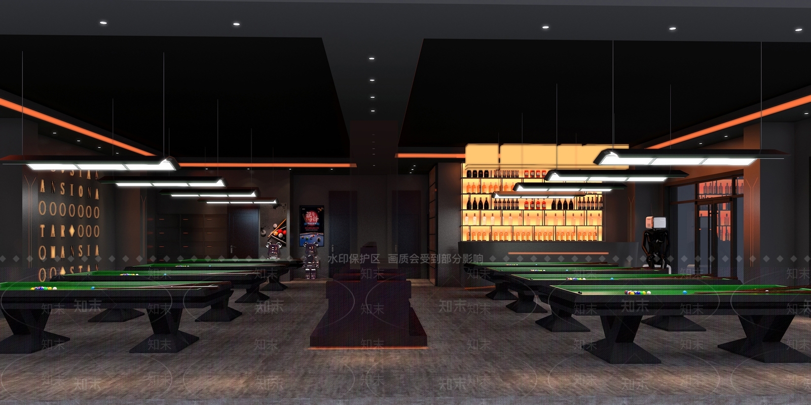 现代网红台球厅3D模型下载【ID:1141388902】