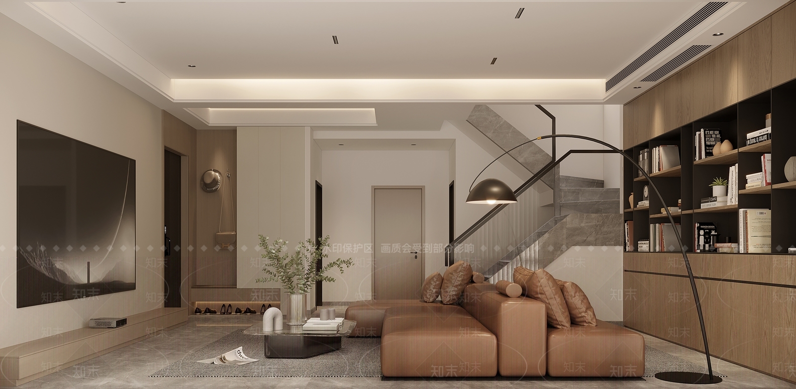 现代公寓客厅3D模型下载【ID:1141392040】