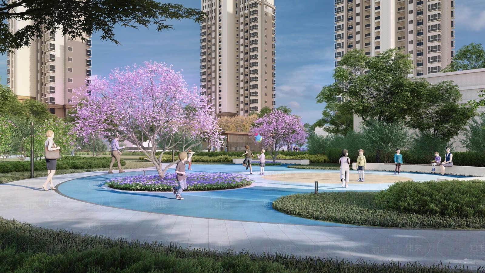 现代高层住宅SU模型下载【ID:1141395342】