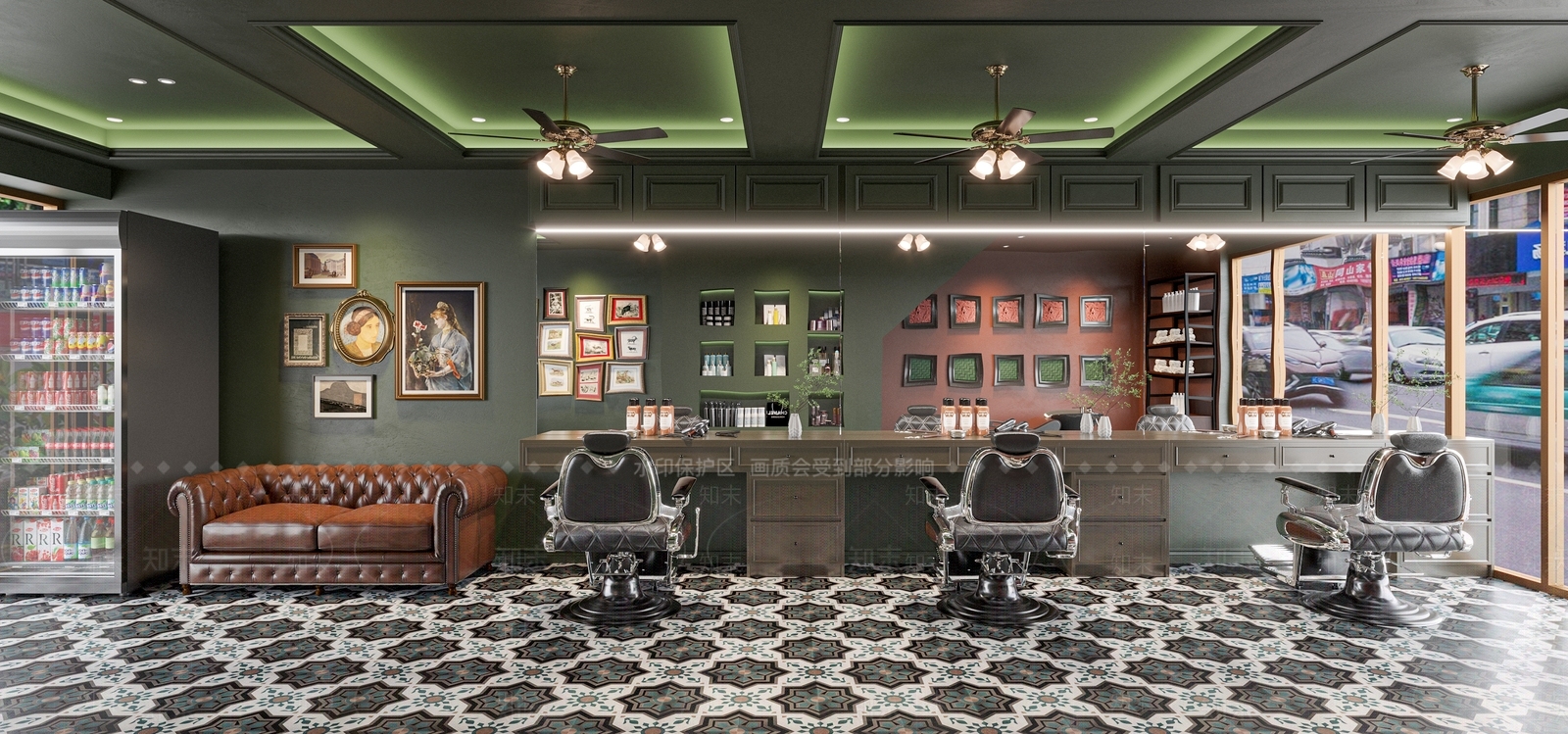 法式理发店3D模型下载【ID:1141403030】
