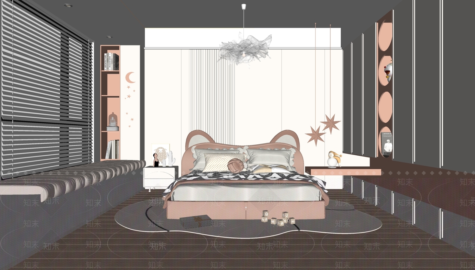 现代儿童房SU模型下载【ID:1141404964】
