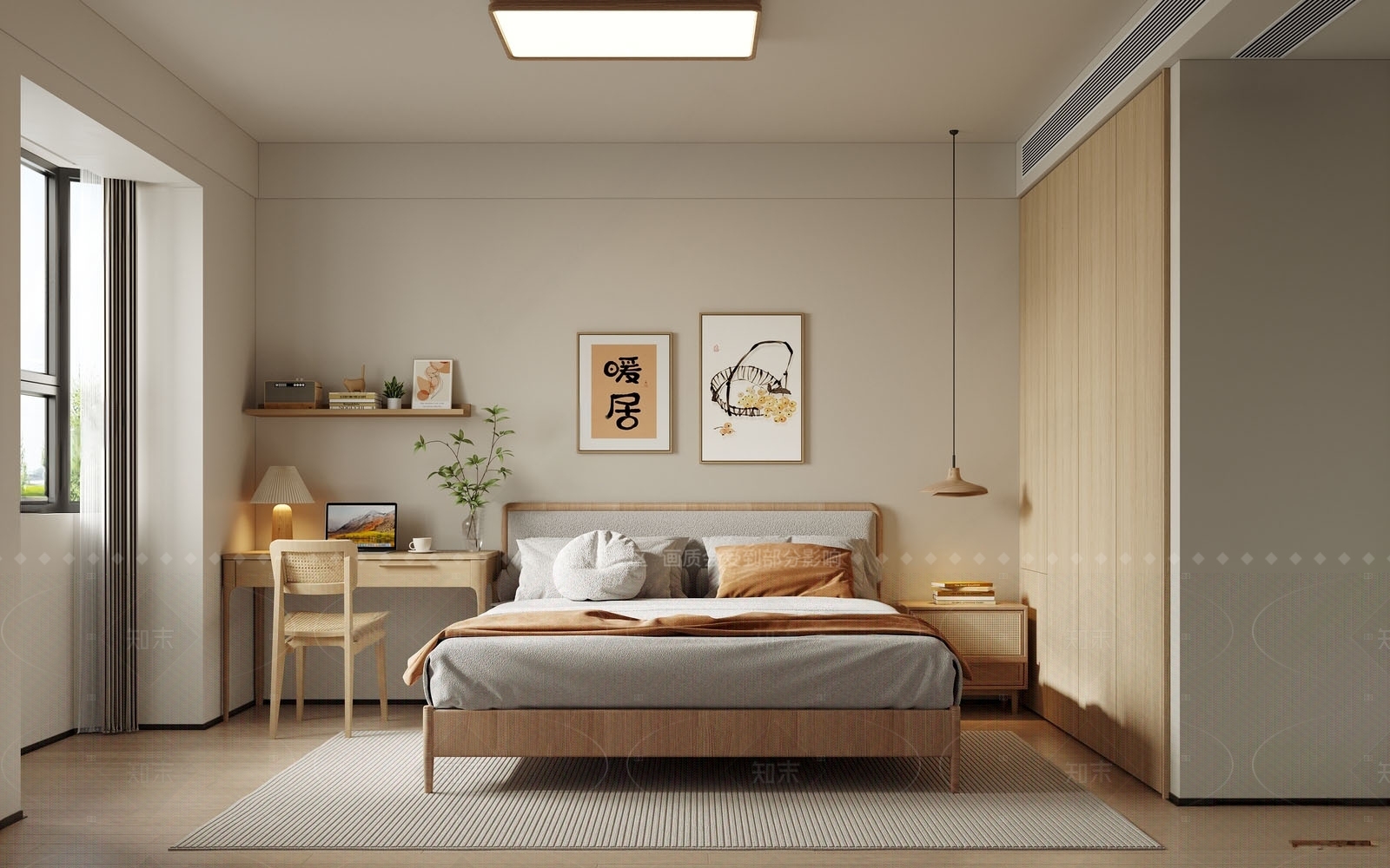 日式家居卧室SU模型下载【ID:1215925518】