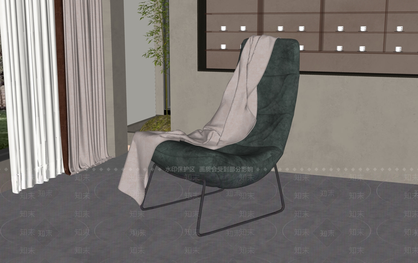 简欧躺椅SU模型下载【ID:1141413179】