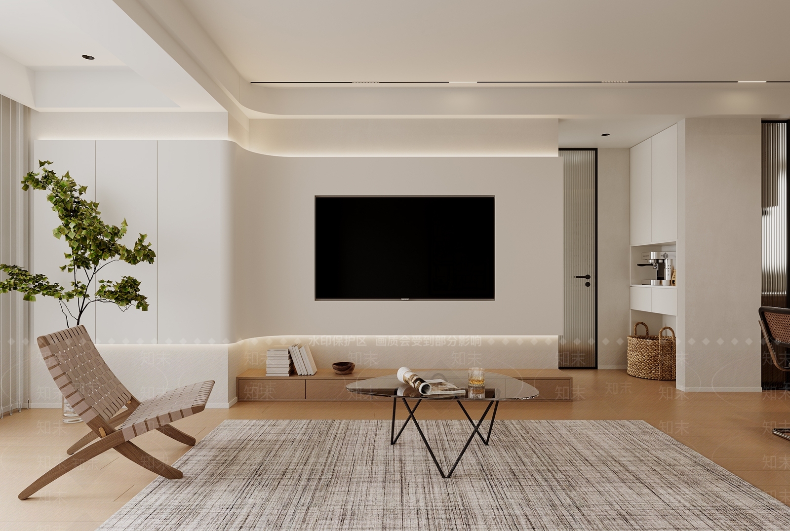 现代公寓客餐厅3D模型下载【ID:1141414754】
