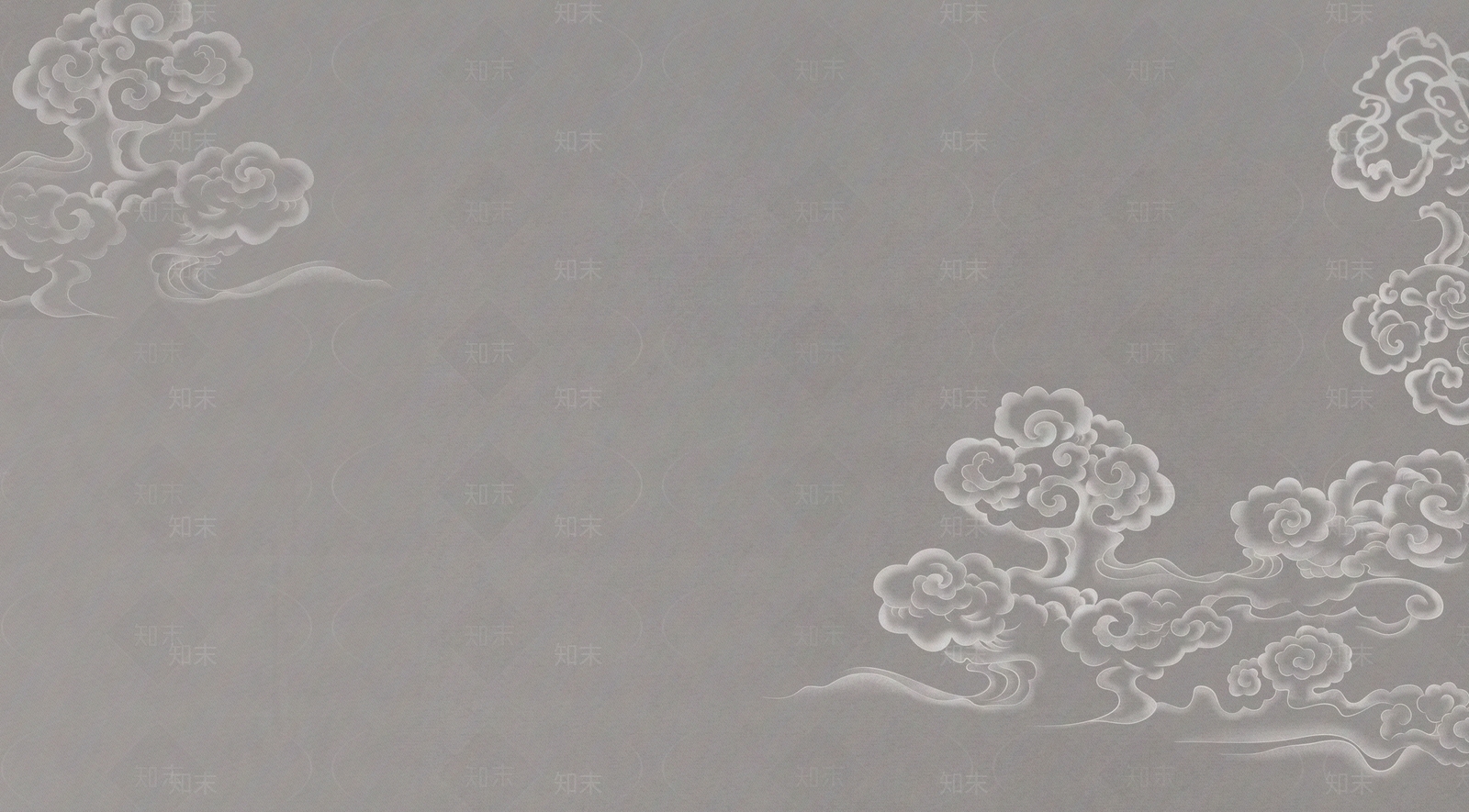 新中式暖灰色祥云禅意壁画贴图下载【ID:1141415197】