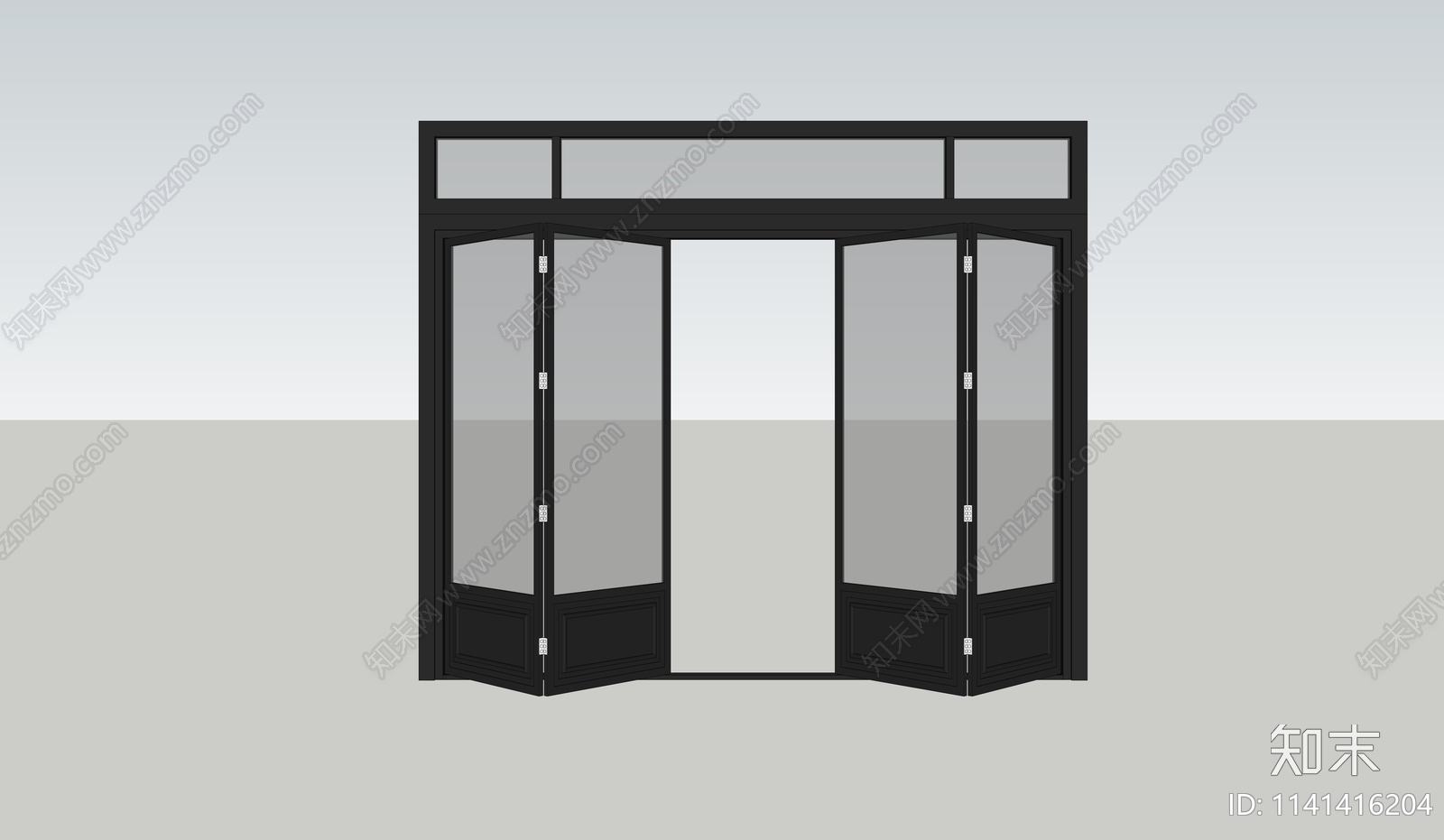 现代金属折叠门SU模型下载【ID:1141416204】