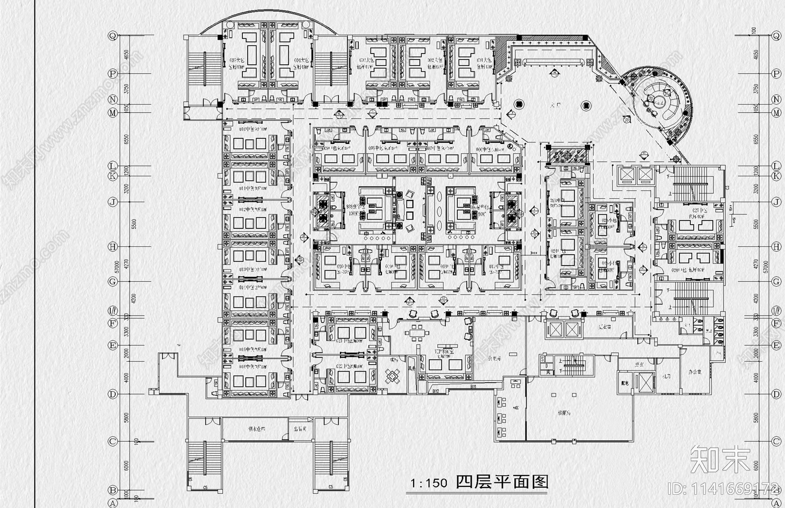 酒吧KTV室内平面布置图施工图下载【ID:1141669172】