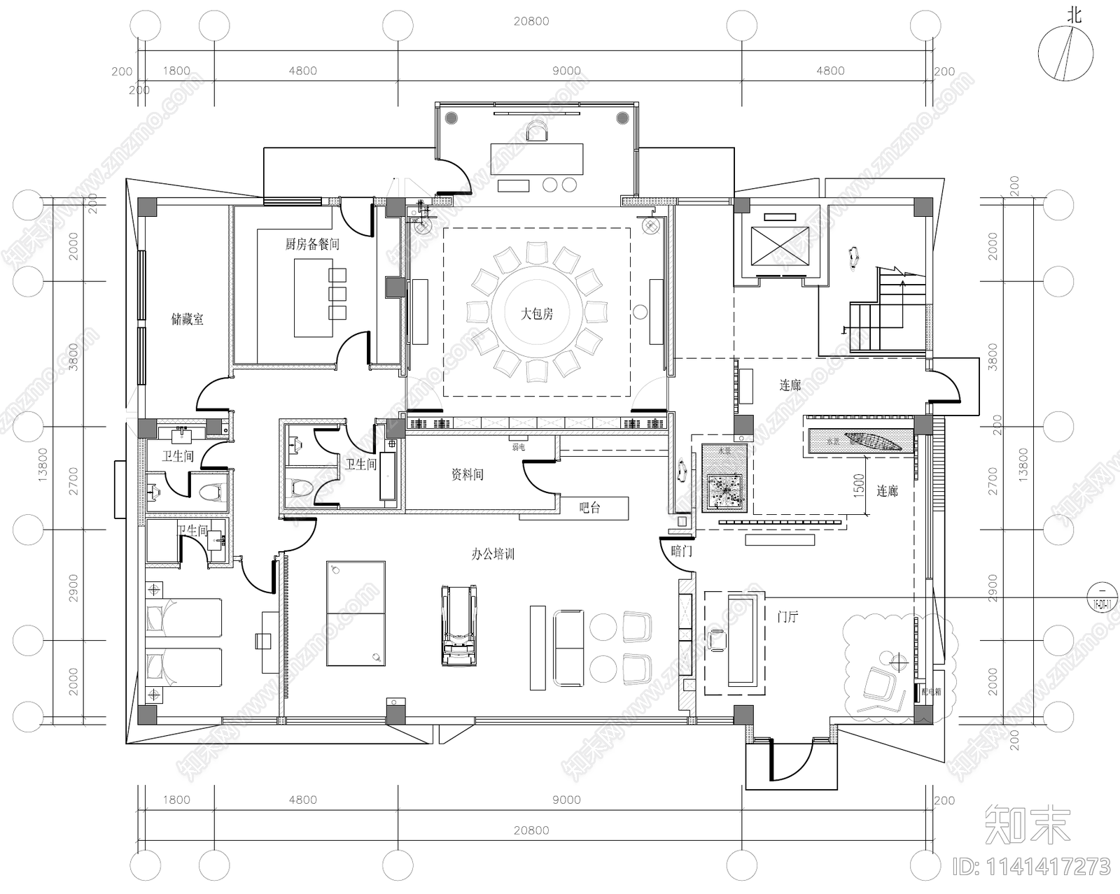 别墅室内装修cad施工图下载【ID:1141417273】