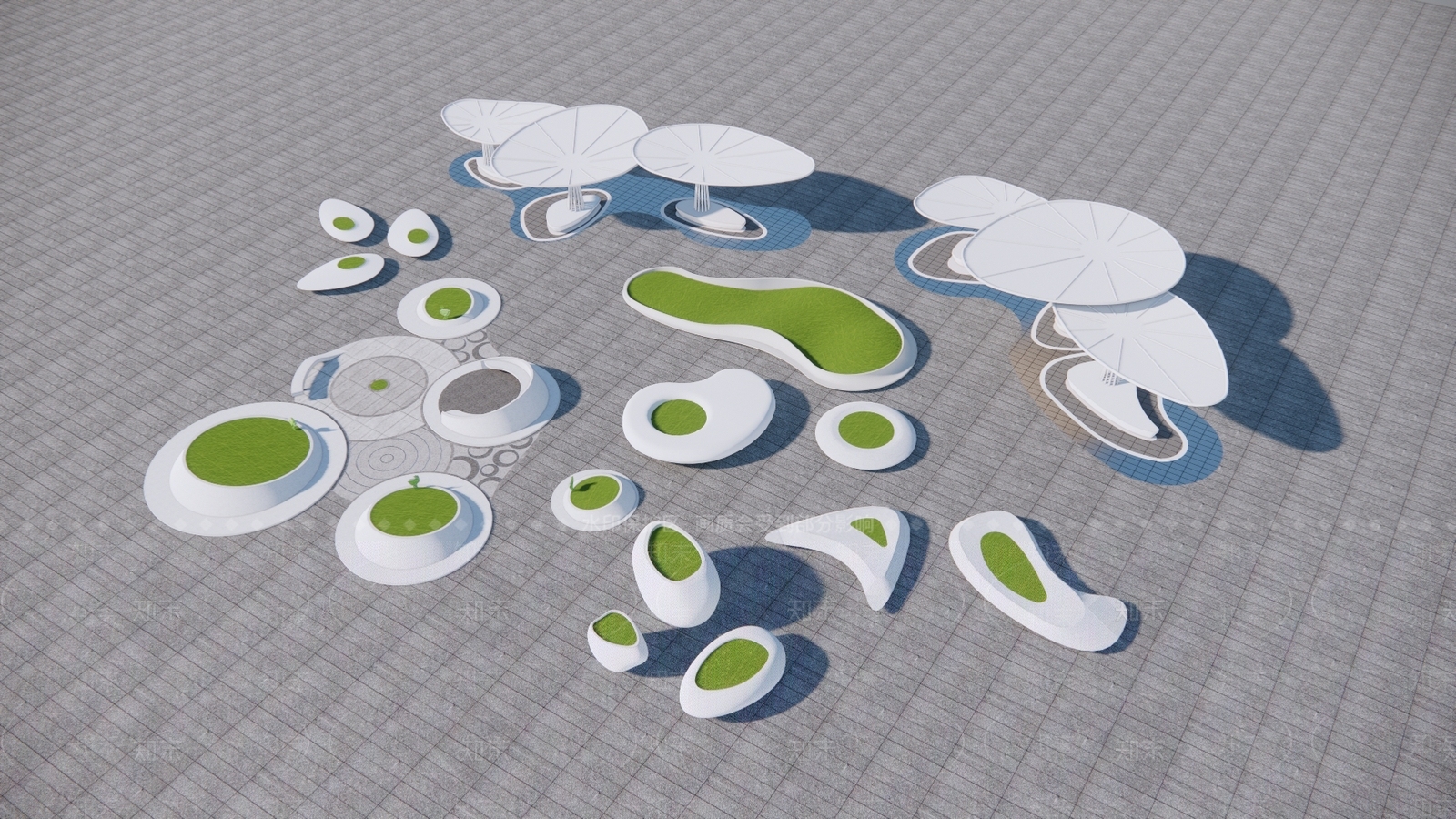 现代树池坐凳SU模型下载【ID:1141419912】