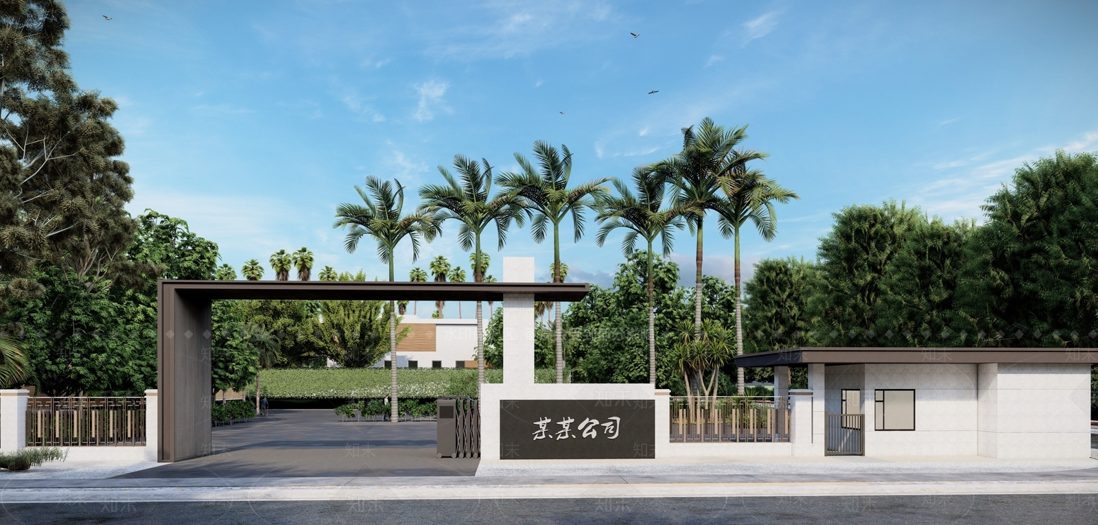 现代入口大门SU模型下载【ID:1141420908】