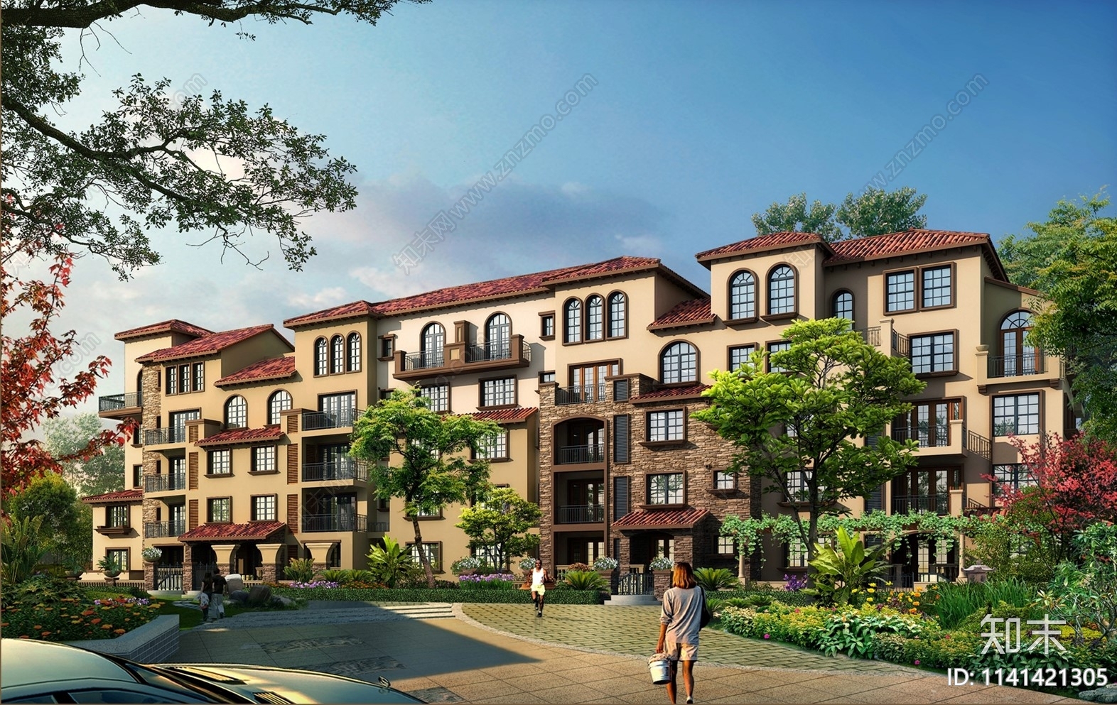 花园洋房和别墅建筑施工图下载【ID:1141421305】