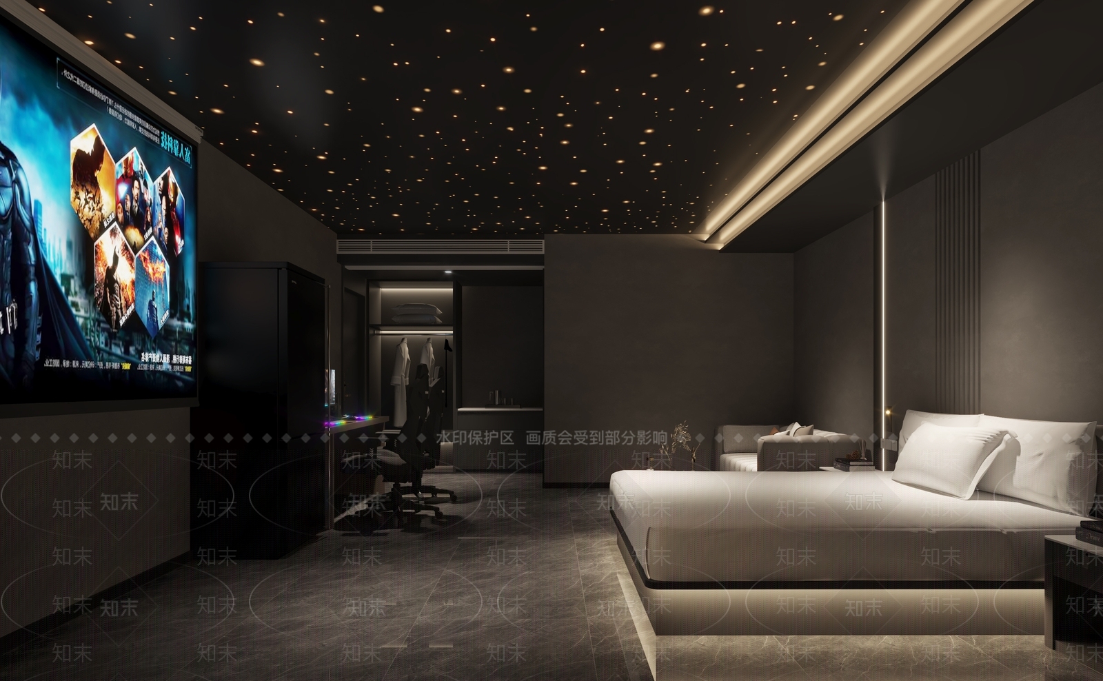 现代电竞房3D模型下载【ID:1141423188】