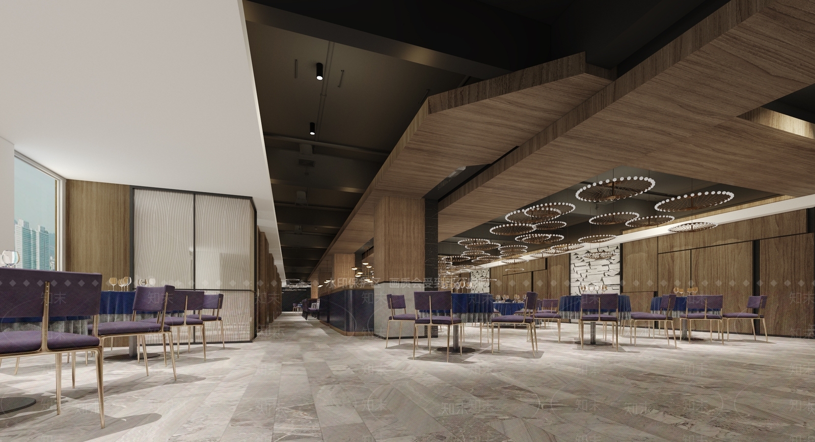 现代原木色餐饮空间3D模型下载【ID:1141423785】