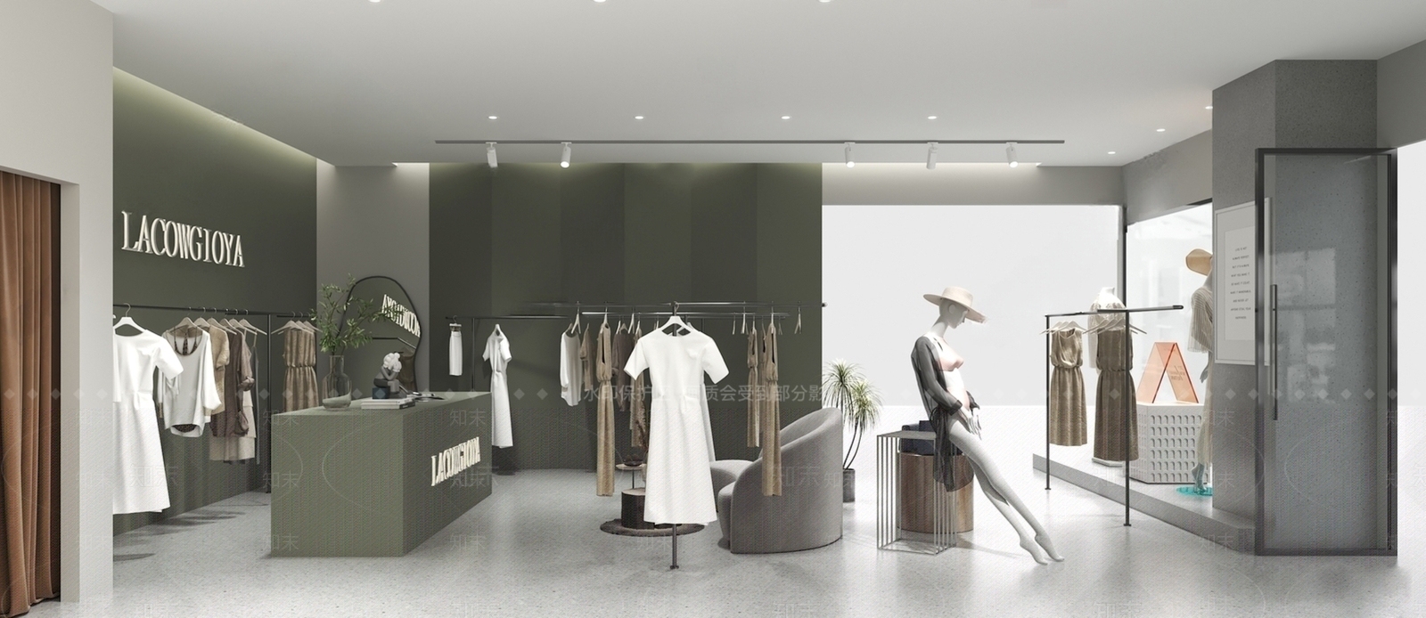 现代服装箱包店SU模型下载【ID:1141426759】