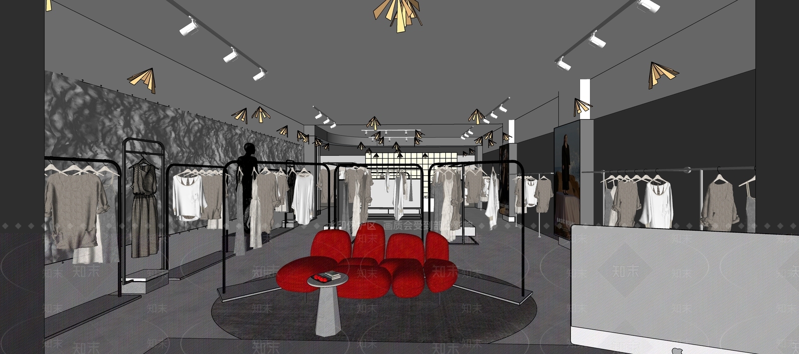 现代服装店SU模型下载【ID:1141427023】