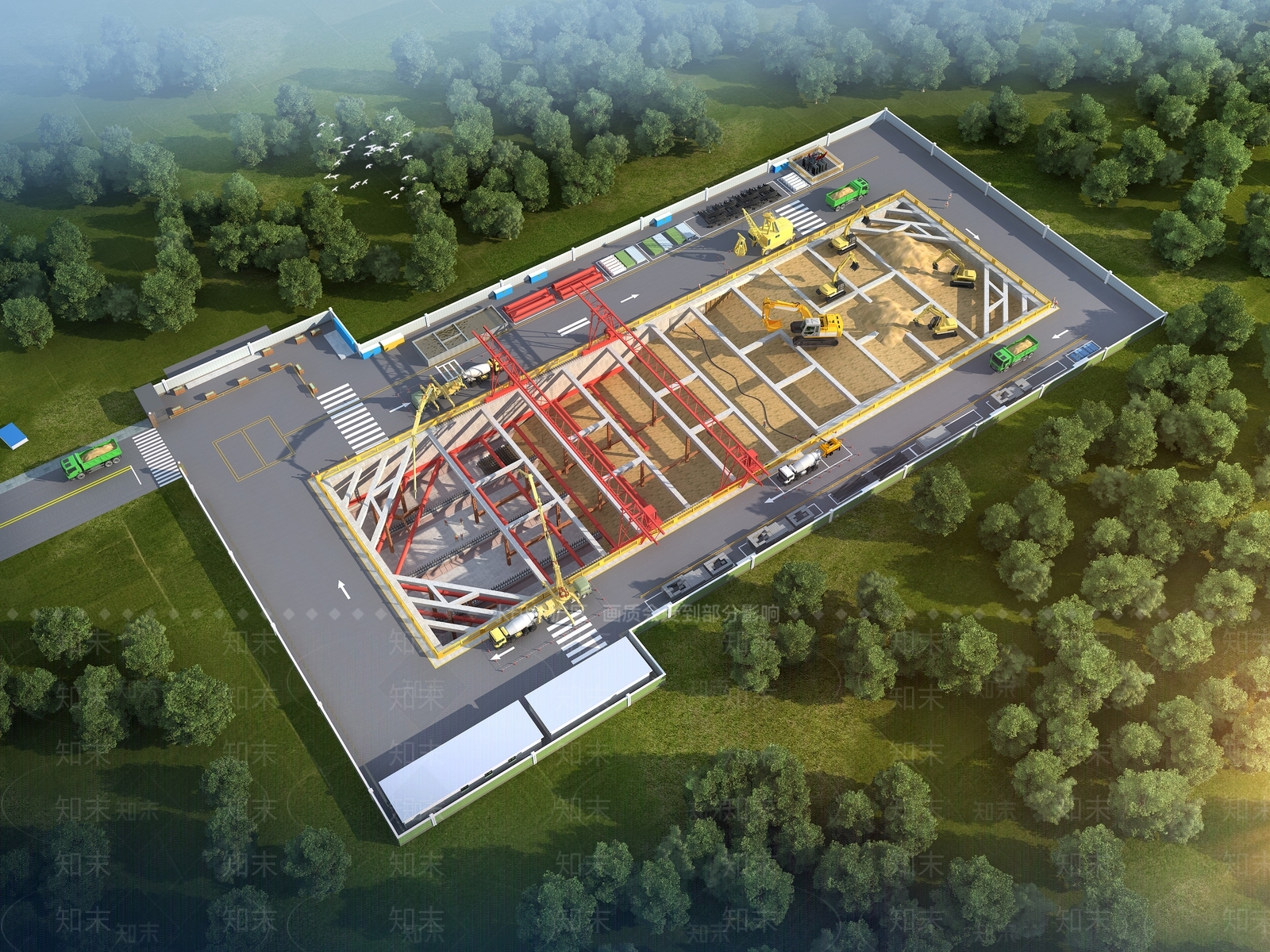 现代施工工地3D模型下载【ID:1141428437】