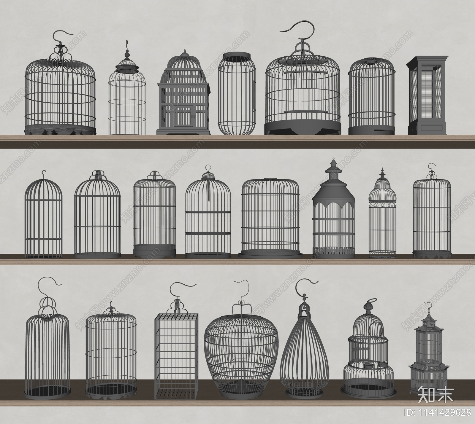 新中式鸟笼SU模型下载【ID:1141429628】