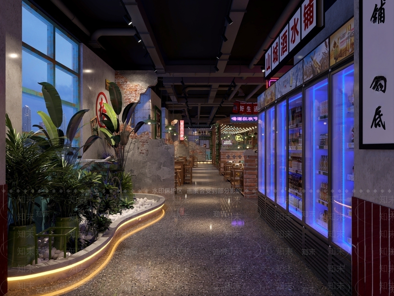 新中式火锅店SU模型下载【ID:1141429332】