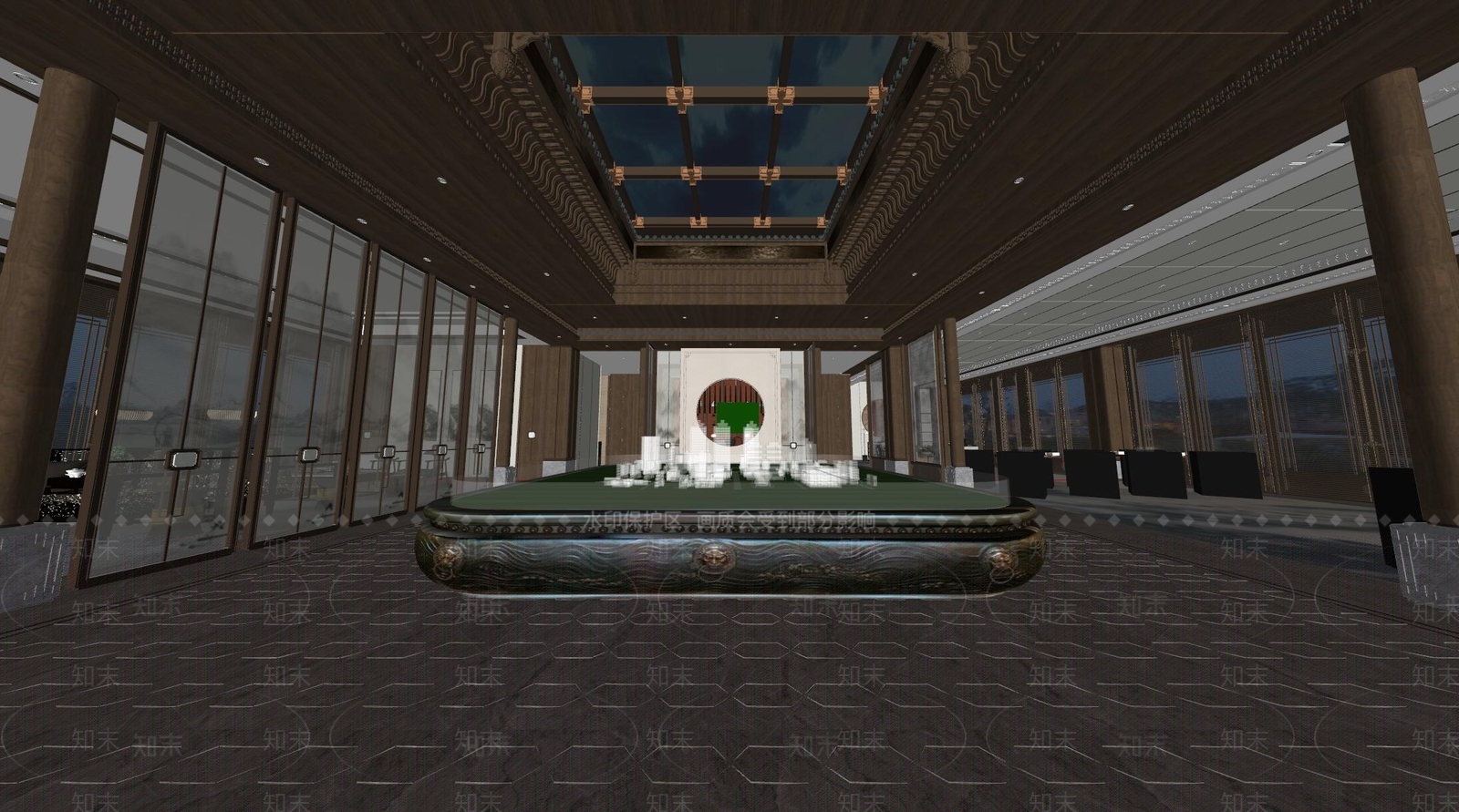 新中式售楼处内部SU模型下载【ID:1141432440】