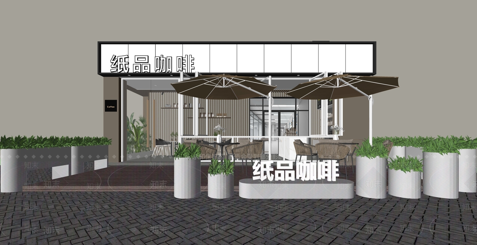 现代餐饮建筑SU模型下载【ID:1141433266】