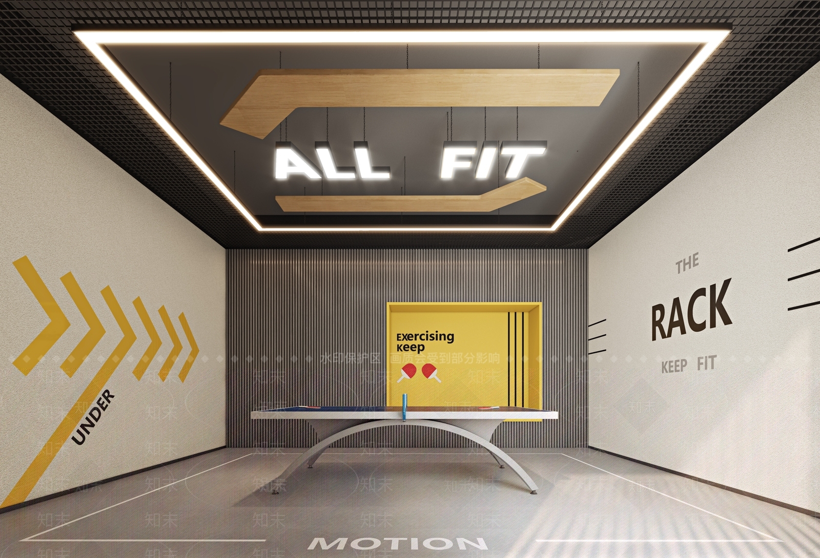 现代乒乓球活动室SU模型下载【ID:1141434004】