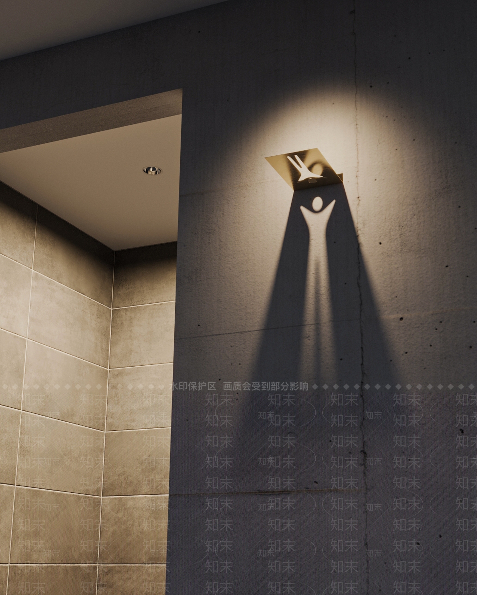 现代卫生间小人壁灯3D模型下载【ID:1141435984】