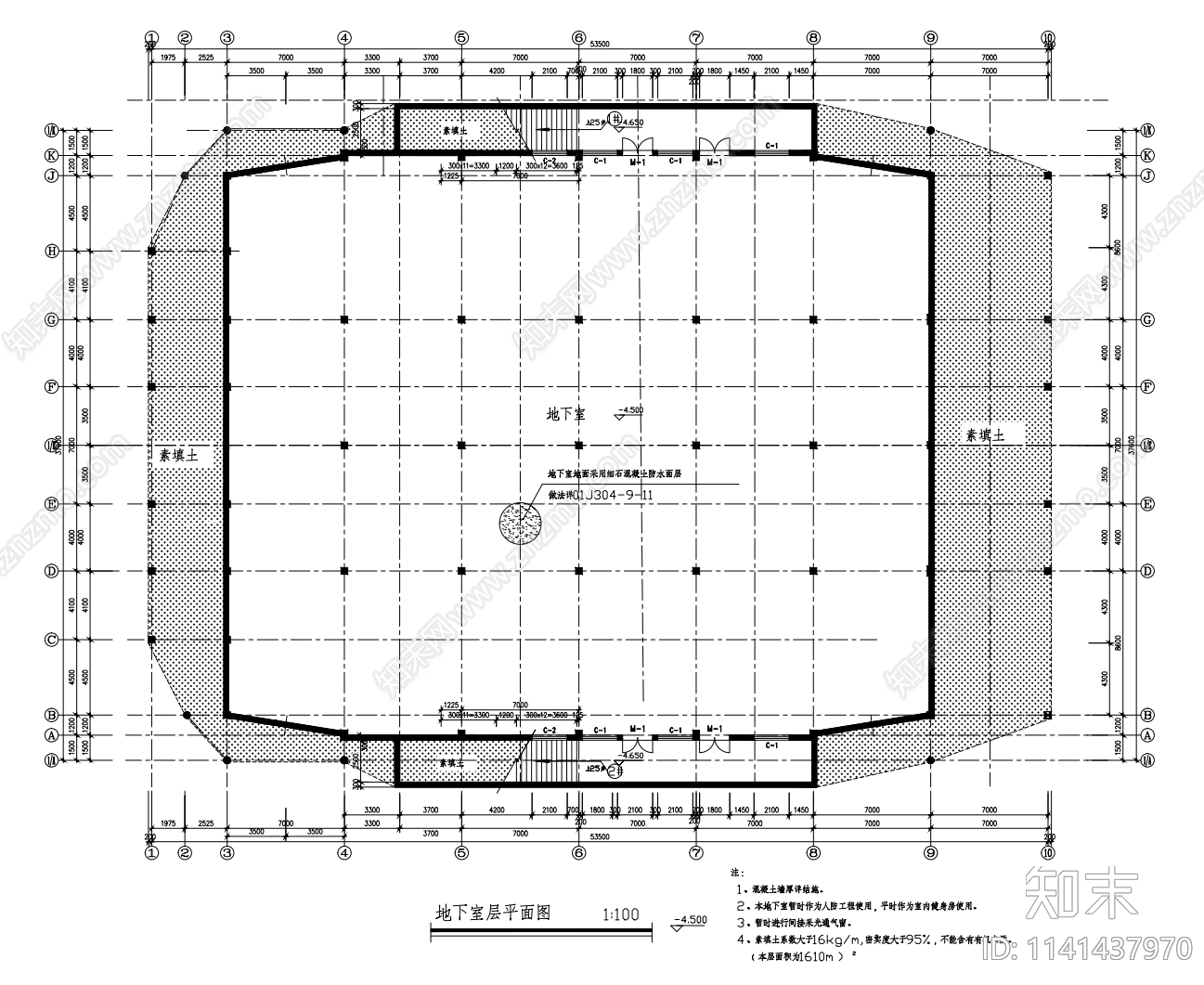 2层体育馆建筑cad施工图下载【ID:1141437970】