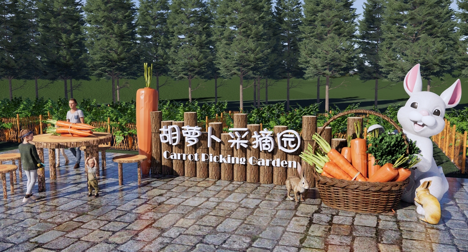 现代乡村庭院菜园SU模型下载【ID:1141443165】