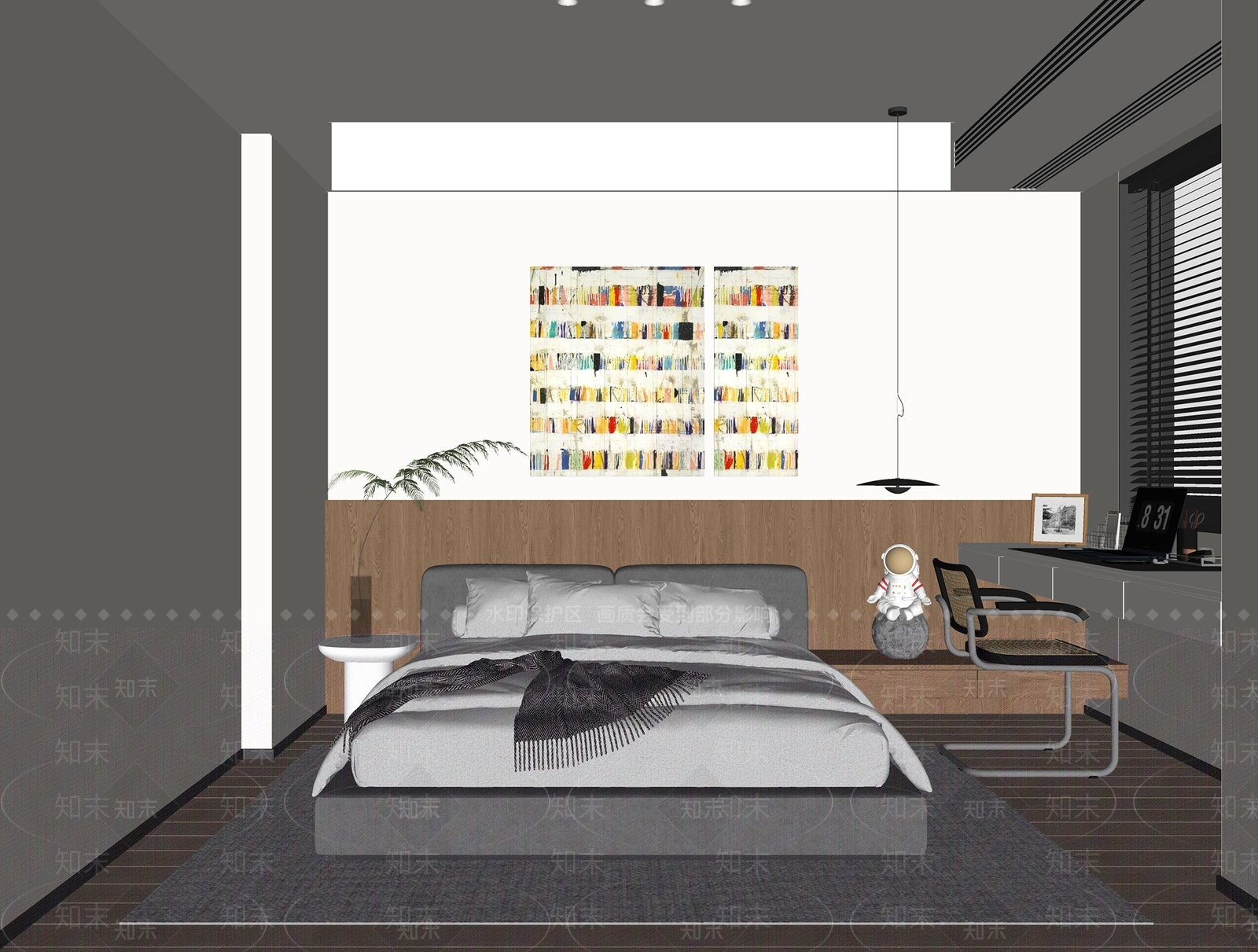 现代通用儿童房SU模型下载【ID:1141444924】