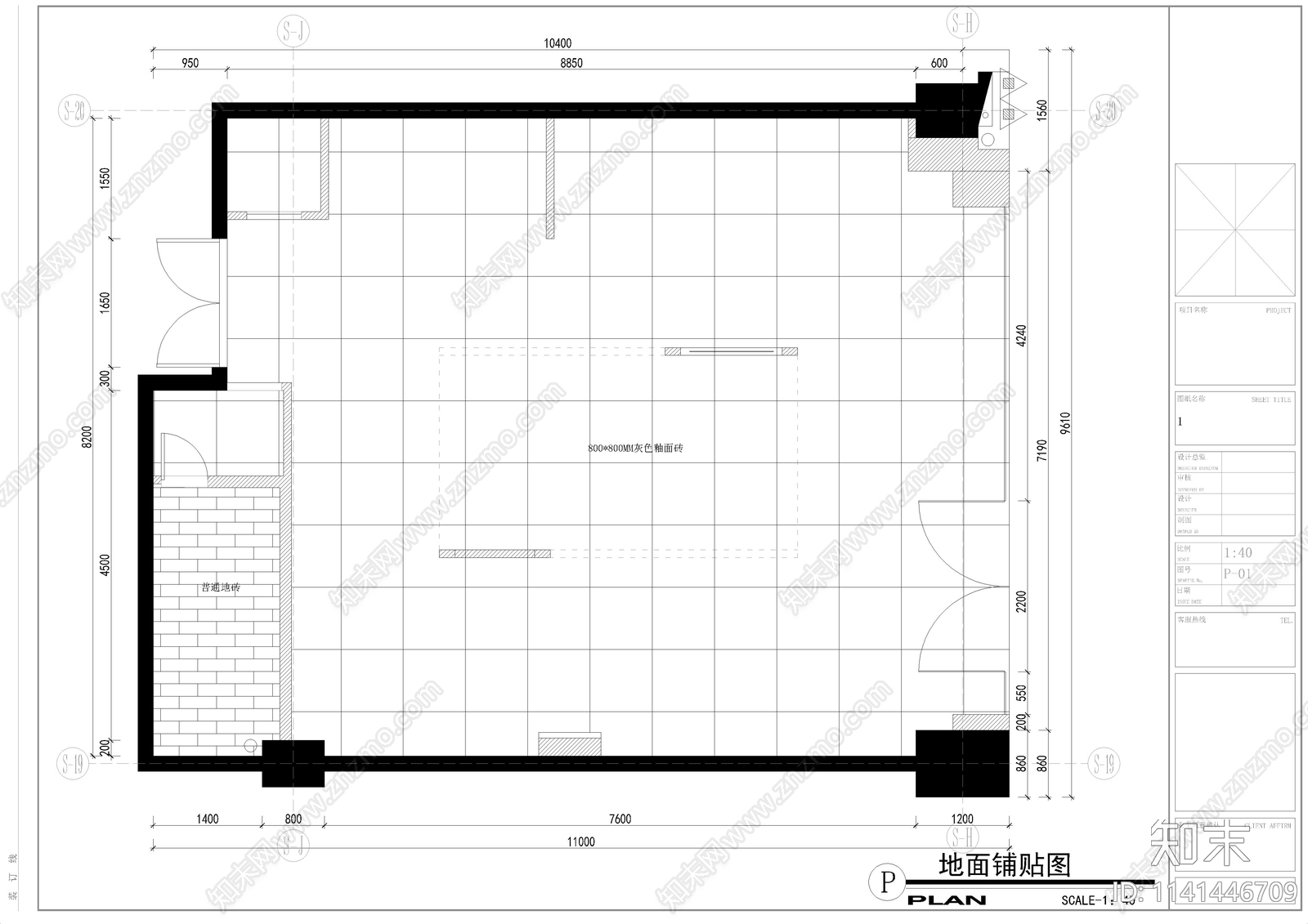 男装威格汤尼服装店室内装修cad施工图下载【ID:1141446709】