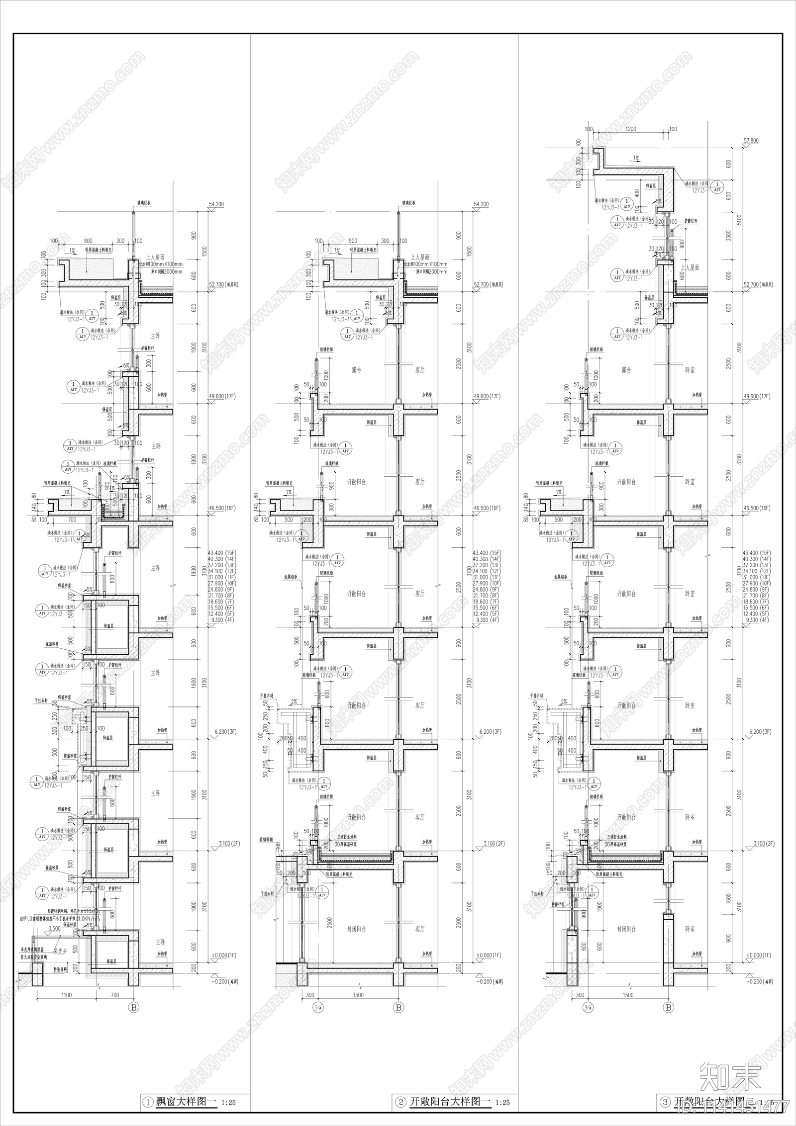 现代高层住宅楼建筑cad施工图下载【ID:1141451477】