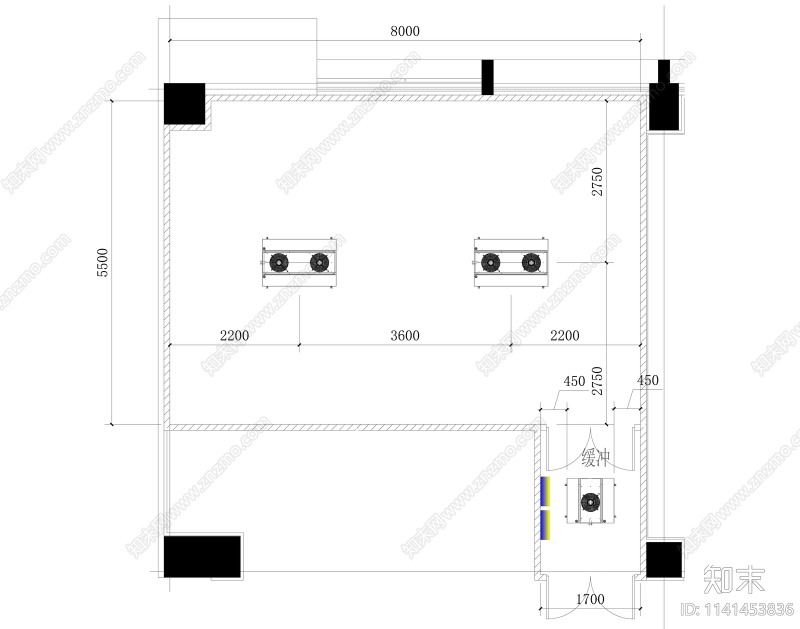 冷藏库实验室暖通空调cad施工图下载【ID:1141453836】