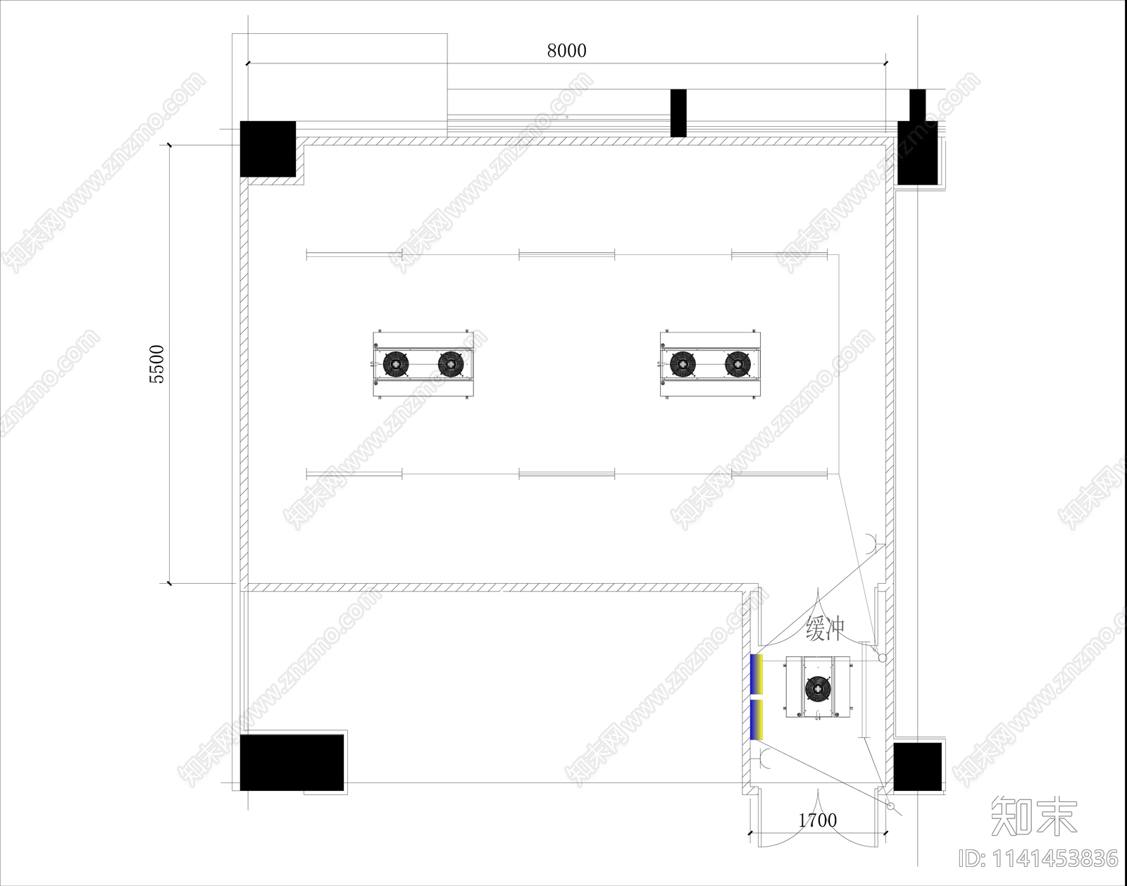 冷藏库实验室暖通空调cad施工图下载【ID:1141453836】