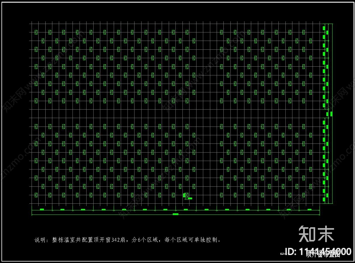 单层某钢结构大棚cad施工图下载【ID:1141454000】