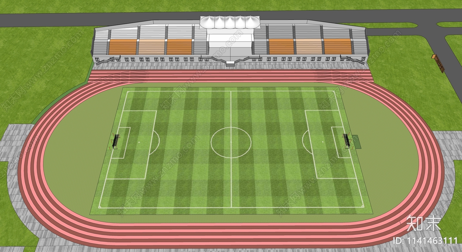 现代运动足球场SU模型下载【ID:1141463111】