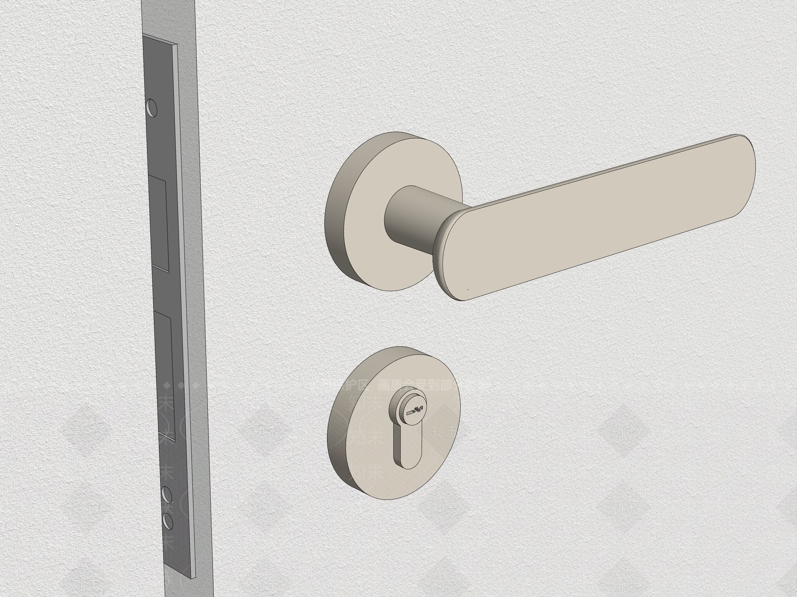现代奶油风门把手SU模型下载【ID:1141464930】