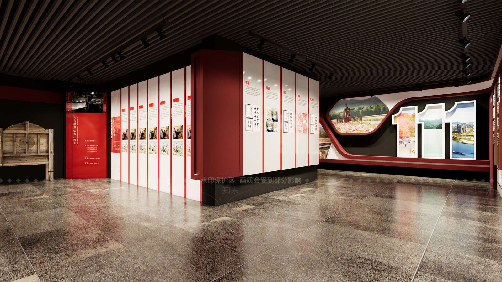 现代党建展厅SU模型下载【ID:1141468393】