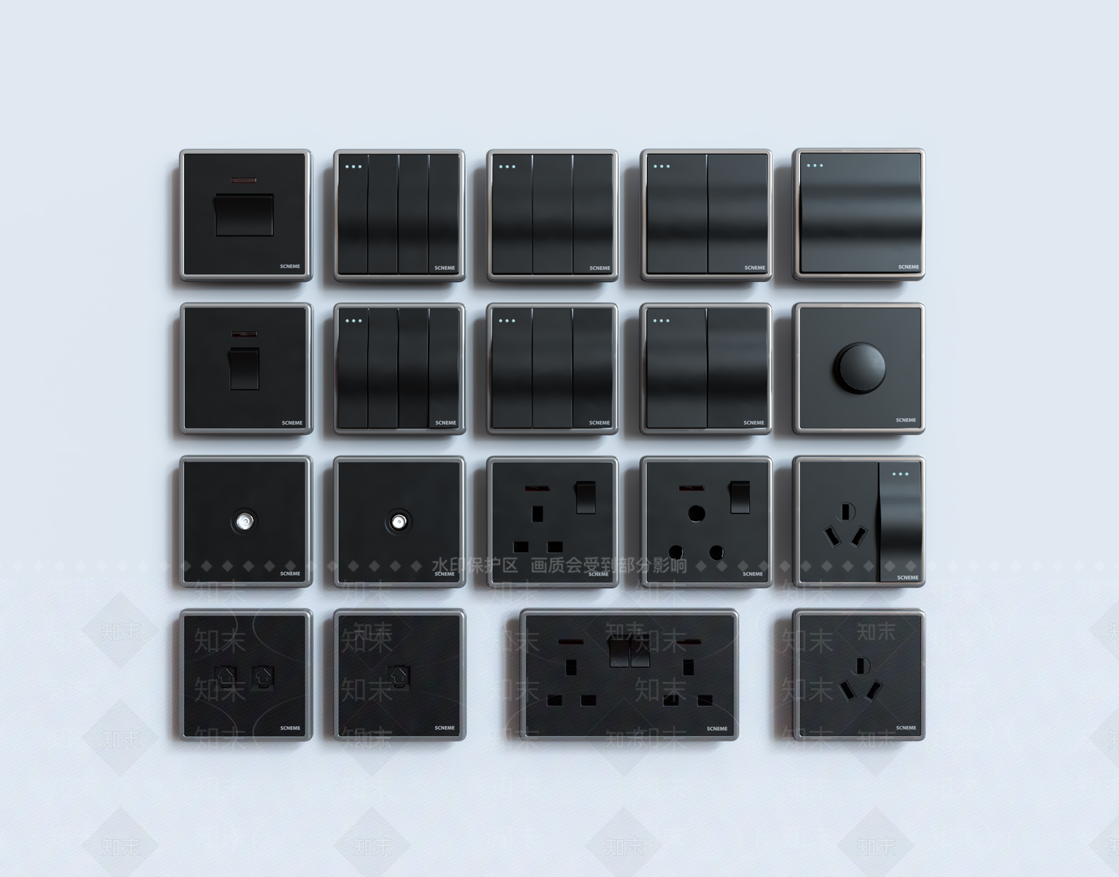 现代开关SU模型下载【ID:1141474964】